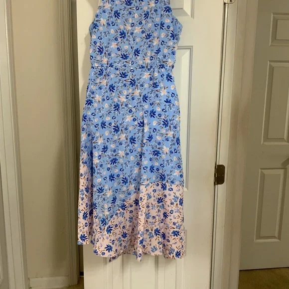 VINCE CAMUTO BLUE MULTICOLORED DRESS. SIZE- 10P - Picture 9 of 10